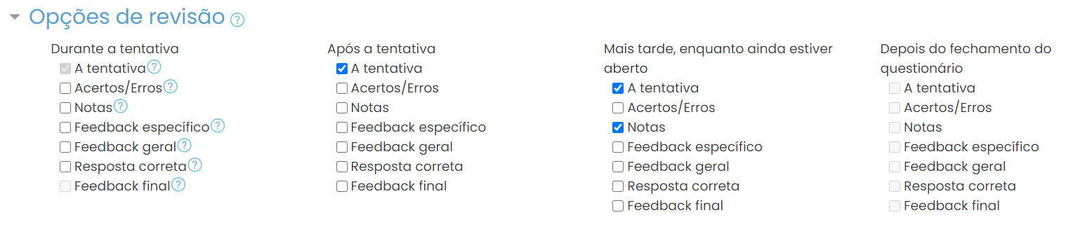 Configurações