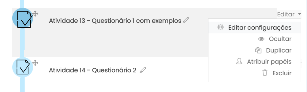 Acessar e editar configurações