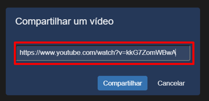 colar link do YouTube no Jitsi